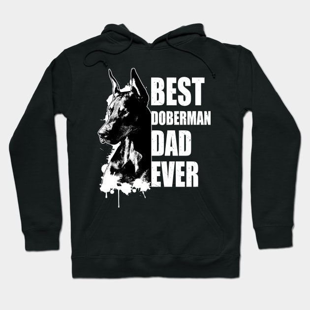 Best Doberman Dad Gift Mens Doberman Pinscher Print Hoodie by Linco